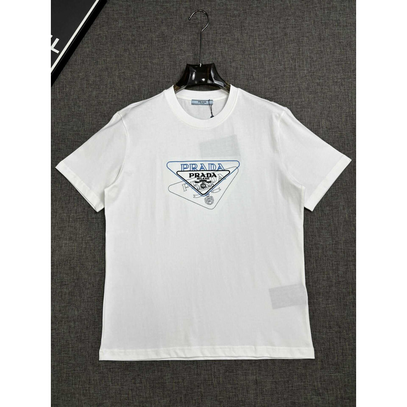 Pra*a embroidered cotton t-shirt white