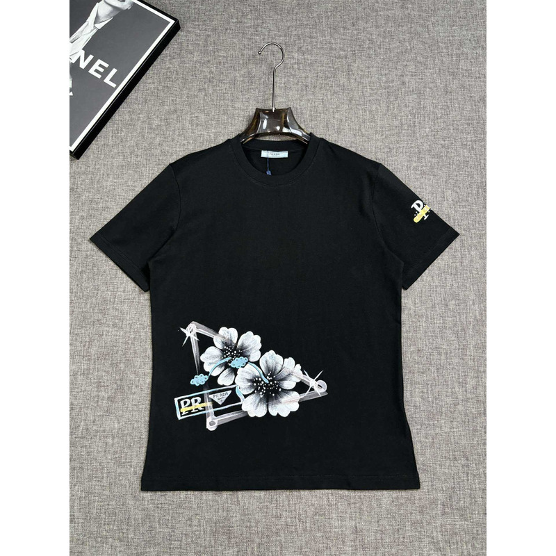 Pra*a printed cotton t-shirt black