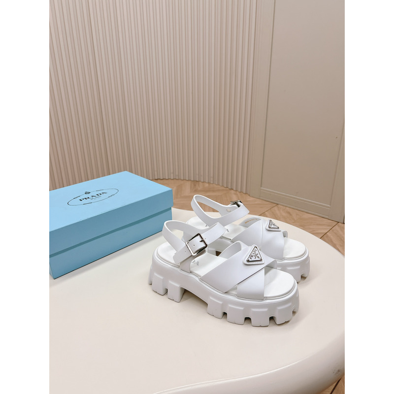 Pra*a women\''s monolith platform sandals white