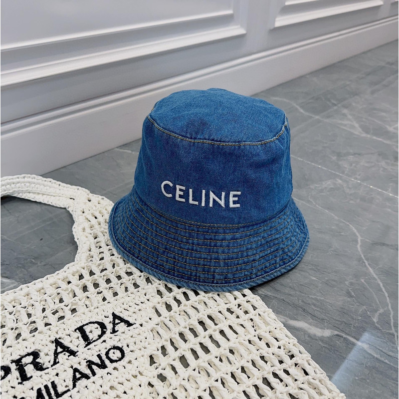 Ce**e denim buckle hat blue