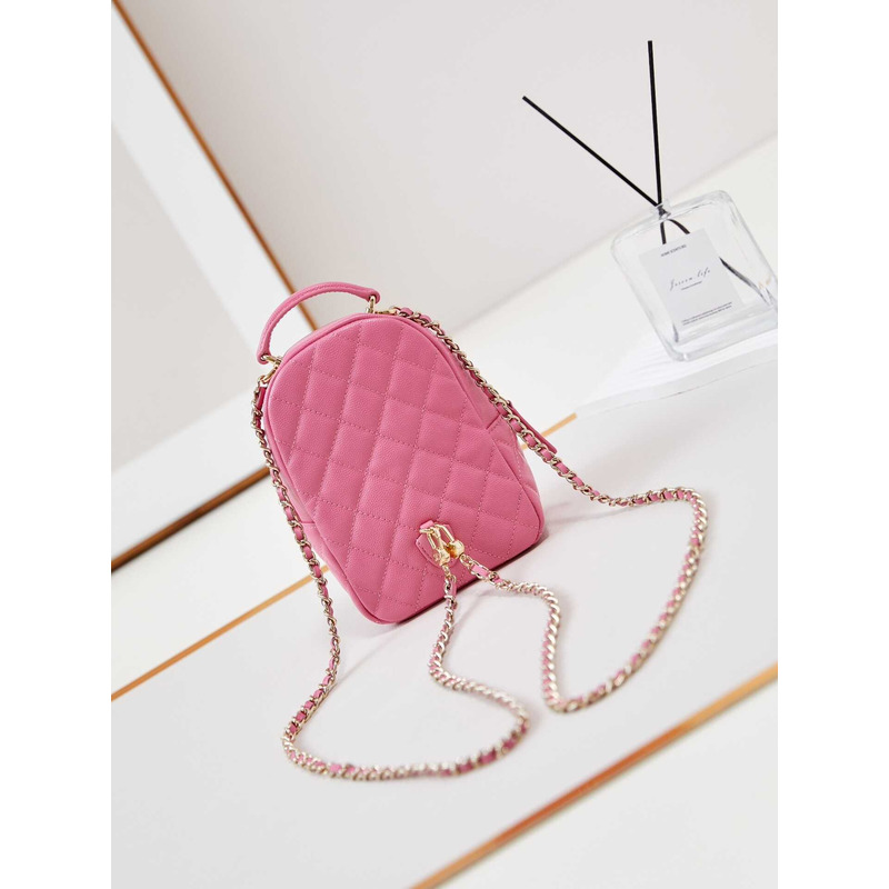 Ch*el caviar quilted cc mini classic backpack pink