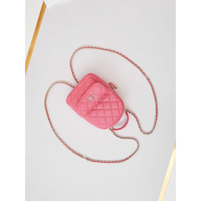 Ch*el caviar quilted cc mini classic backpack pink