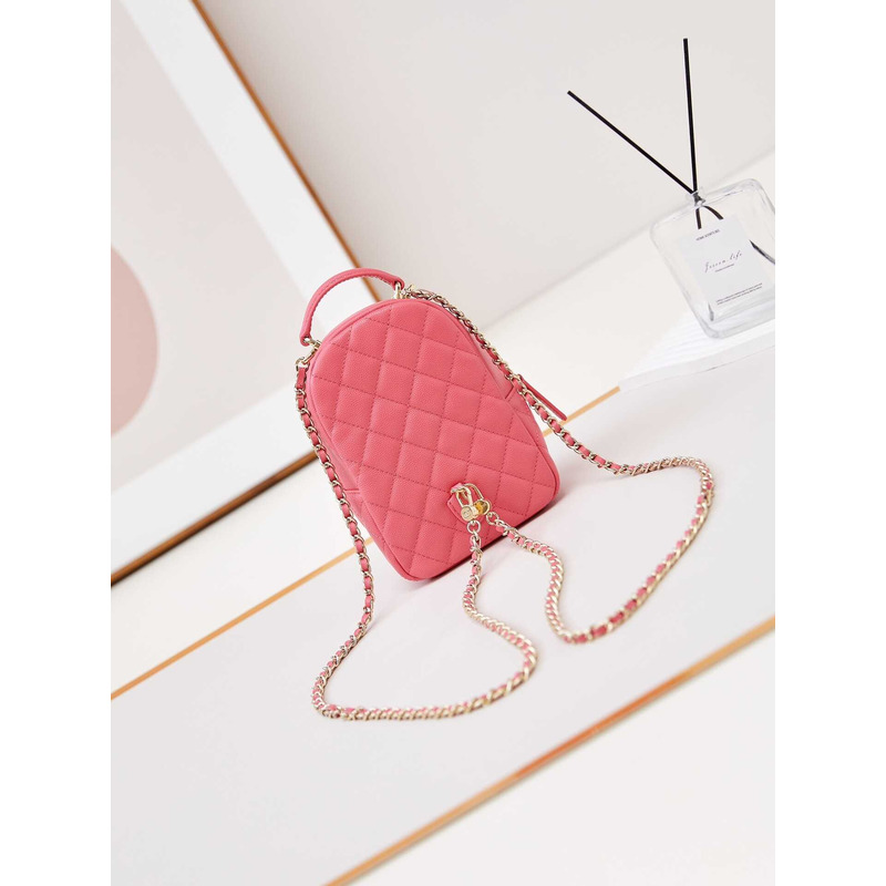 Ch*el caviar quilted cc mini classic backpack pink