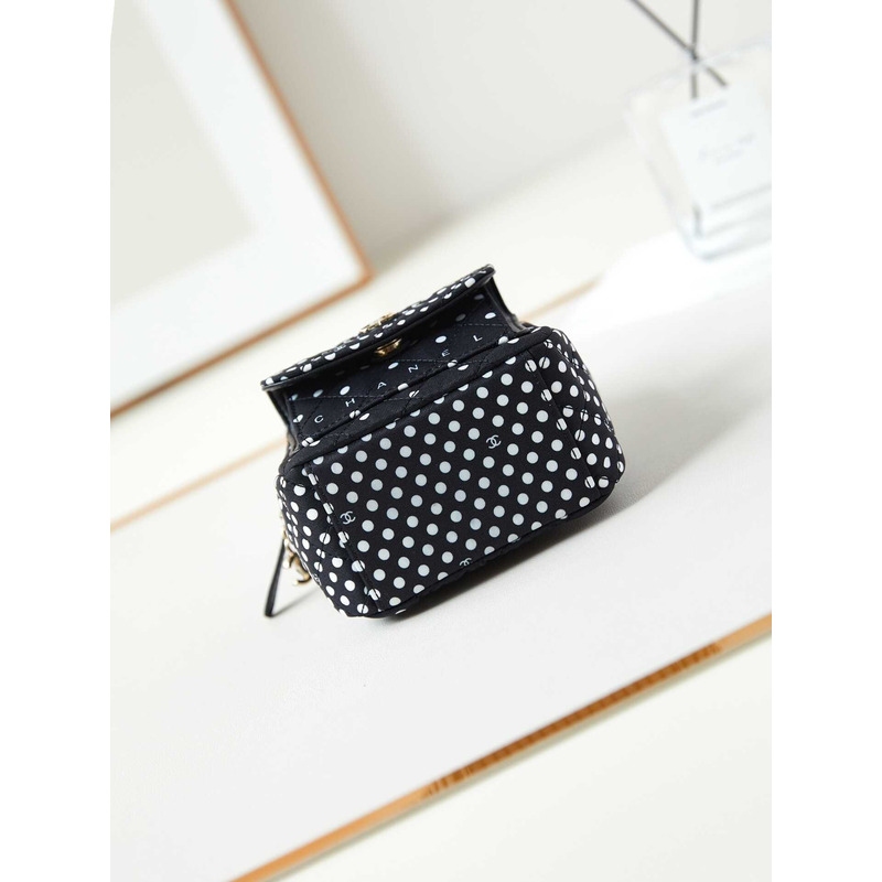 Ch*el logo polka dot backpack in black