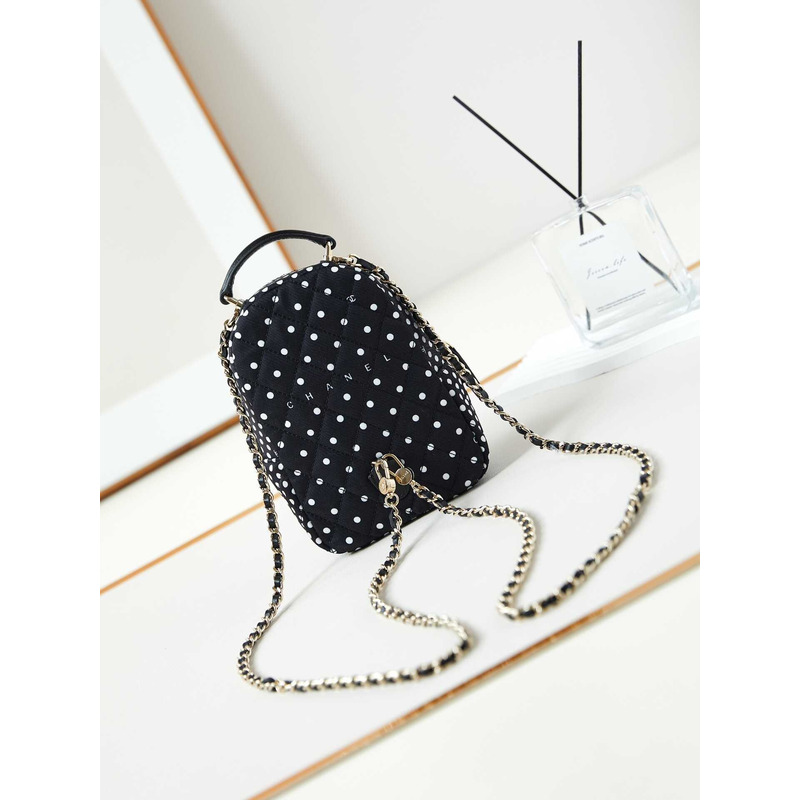 Ch*el logo polka dot backpack in black