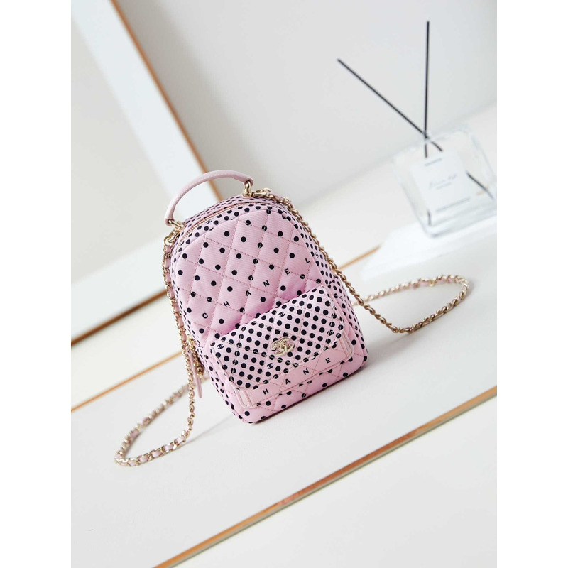 Ch*el logo polka dot backpack in pink