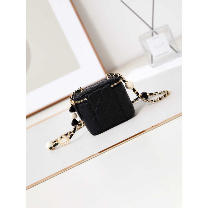 Ch*el vanity bag with chain black