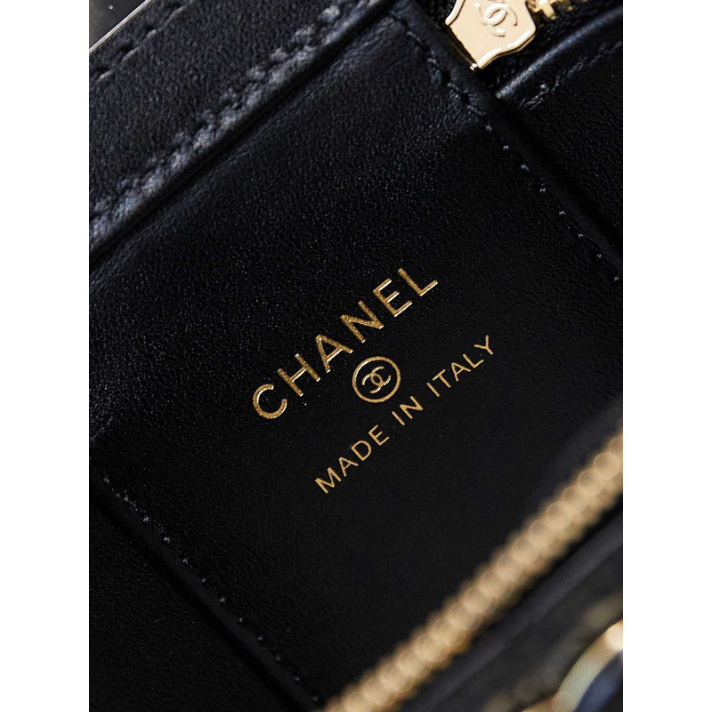 Ch*el vanity bag with chain black