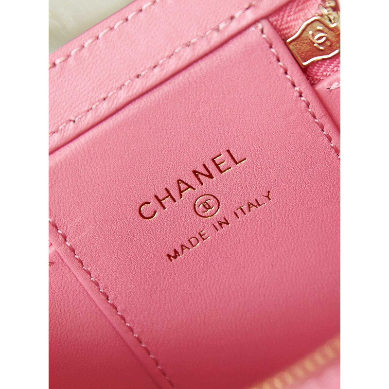 Ch*el mini vanity case lambskin pink