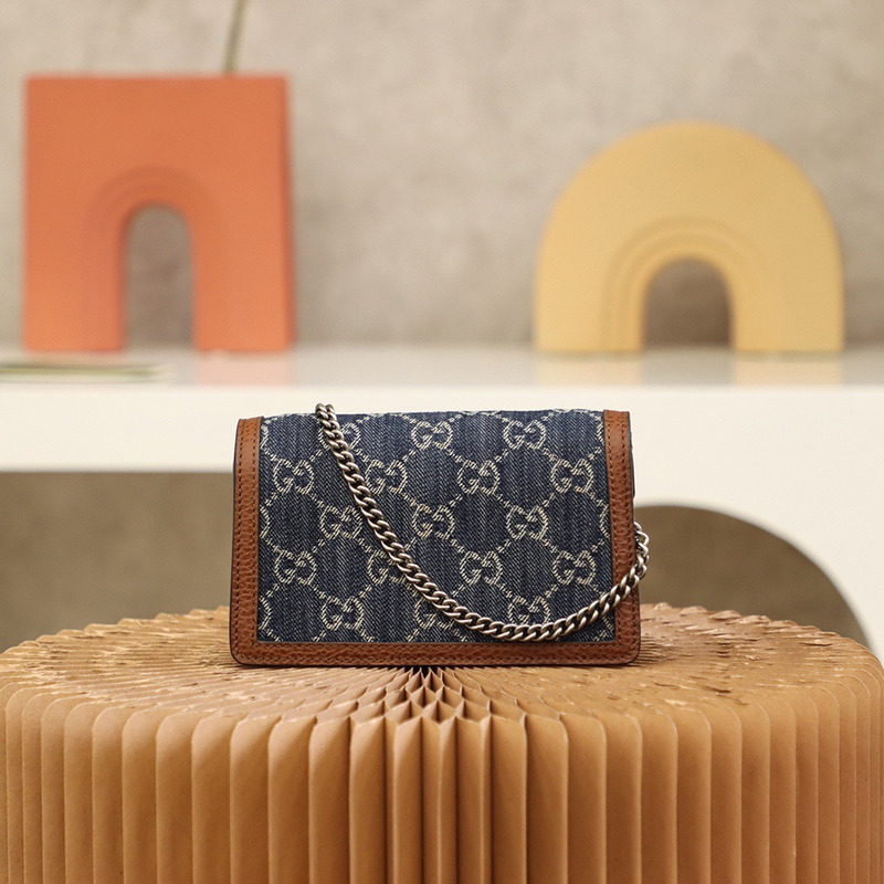 G*u*i dionysus shoulder bag super mini gg jacquard blue&brown