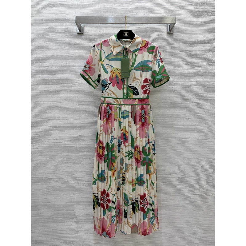 G*u*i long dress with floral print