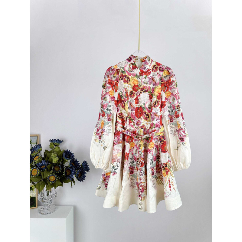 Zimmermann Short Dress With Flowers