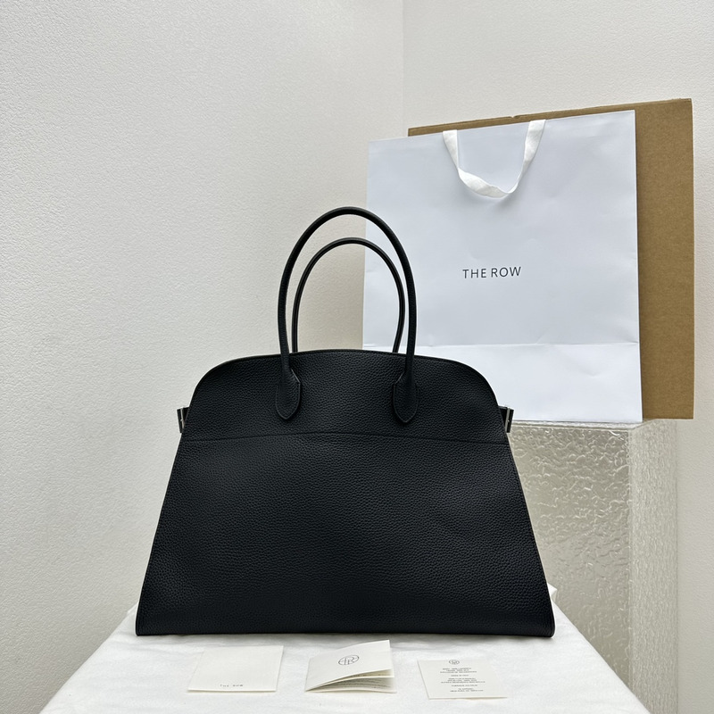 The Row Soft Margaux 17 Leather Bag Matte-grained Calfskin Leather Black