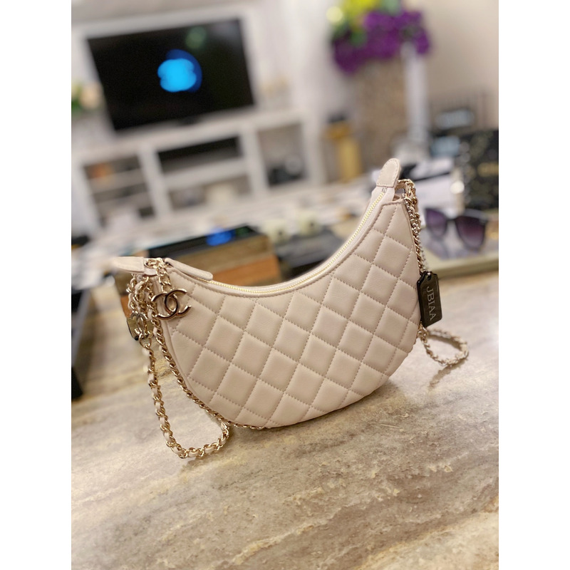 Ch*el hobo bag cream white