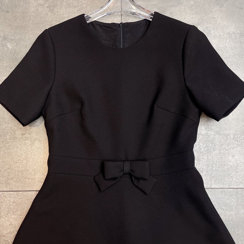 Valentino Crepe Couture Short Dress Black