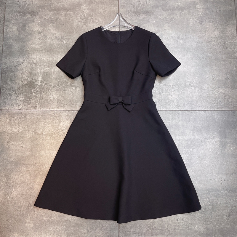 Valentino Crepe Couture Short Dress Black