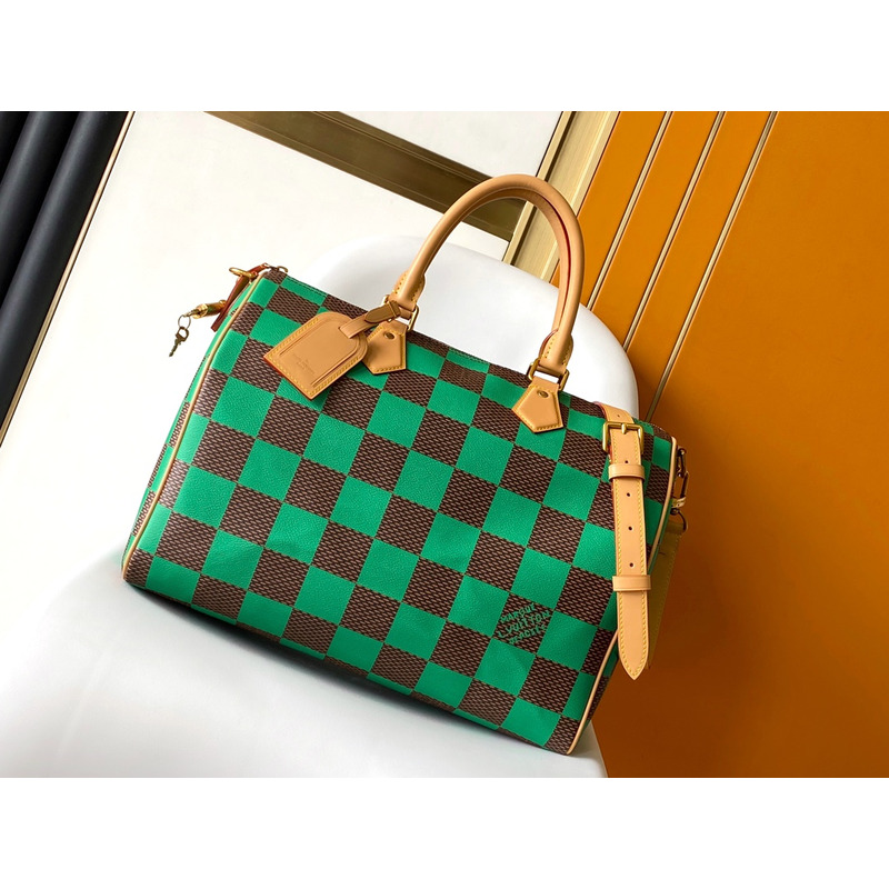 l**is V*t*n speedy 40 bandoulière damier pop green