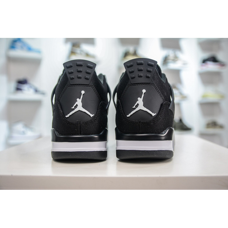 Air Jordan 4  Retro Sr (GS) Black/ LT Steel Grey-white Noir