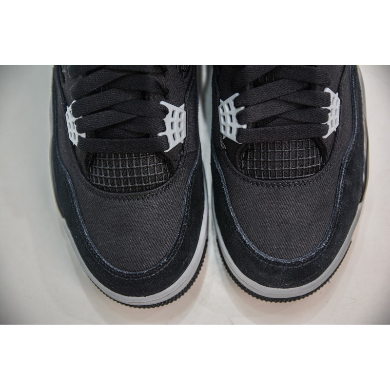 Air Jordan 4  Retro Sr (GS) Black/ LT Steel Grey-white Noir