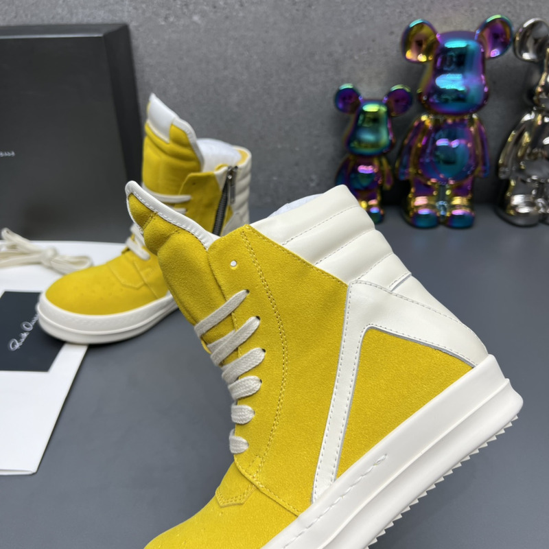 Rick Owens Geobasket High Top Sneakers Yellow