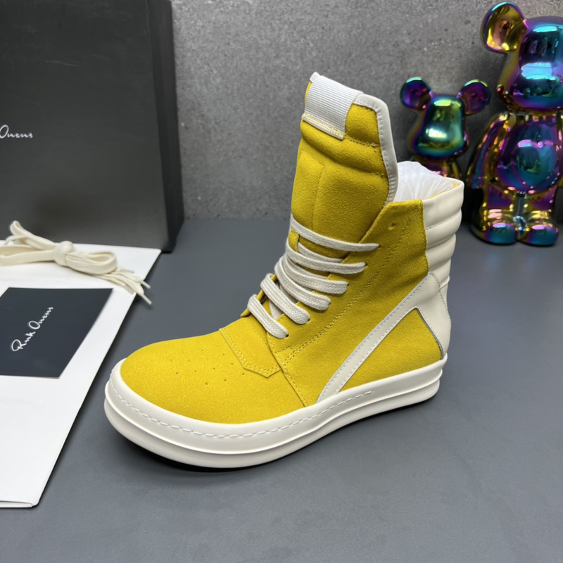 Rick Owens Geobasket High Top Sneakers Yellow