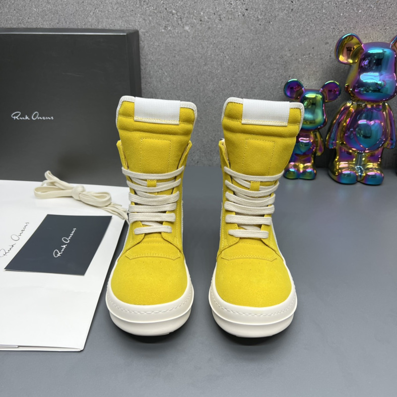 Rick Owens Geobasket High Top Sneakers Yellow