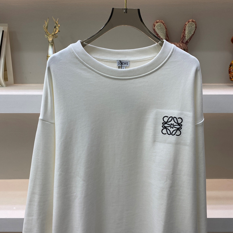 Loewe Logo and Anagram-Embroidered Sweatshirt White