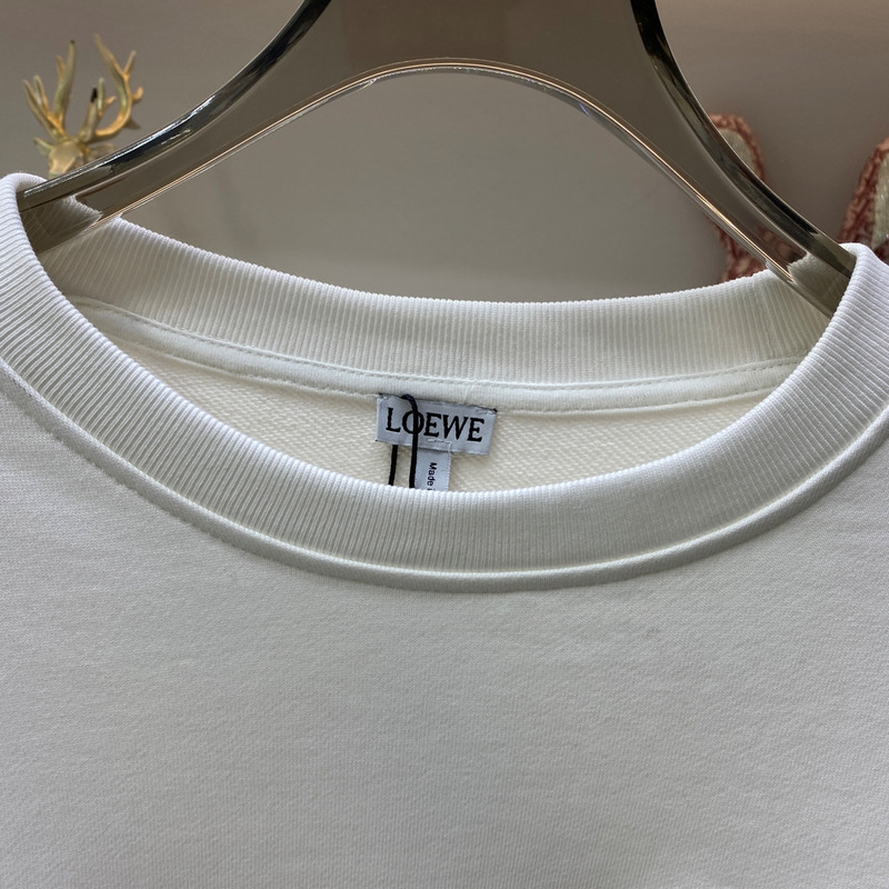 Loewe Logo and Anagram-Embroidered Sweatshirt White