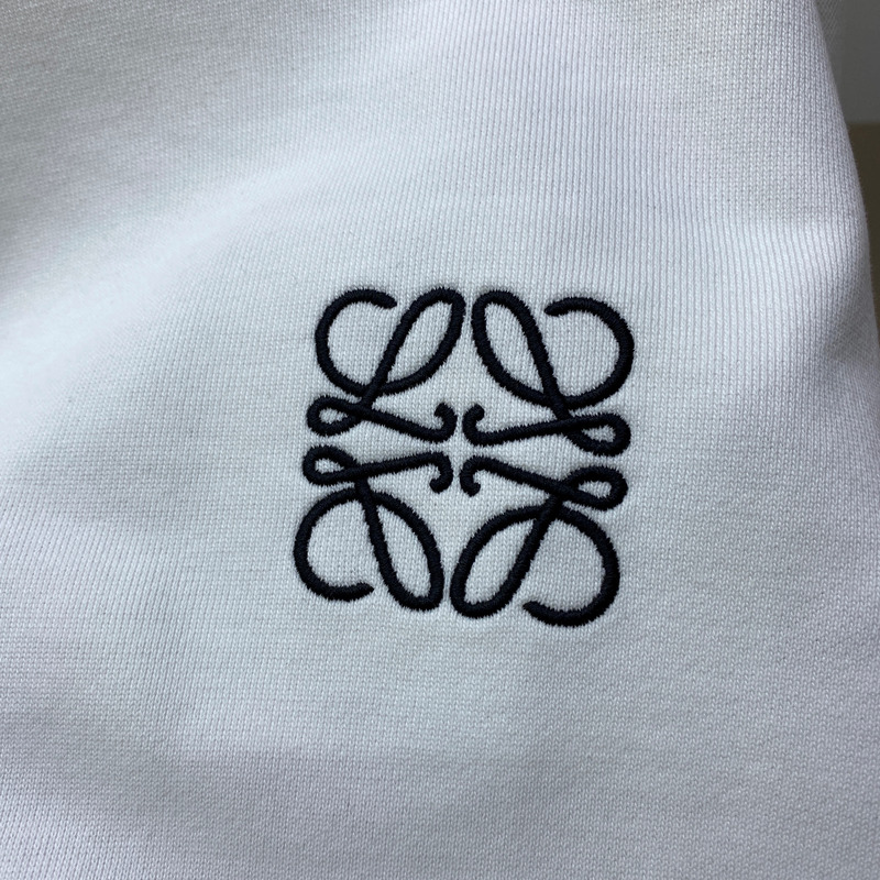 Loewe Logo and Anagram-Embroidered Sweatshirt White