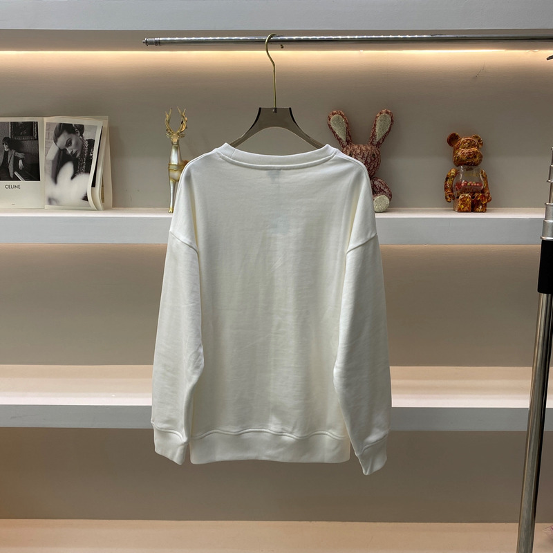 Loewe Logo and Anagram-Embroidered Sweatshirt White