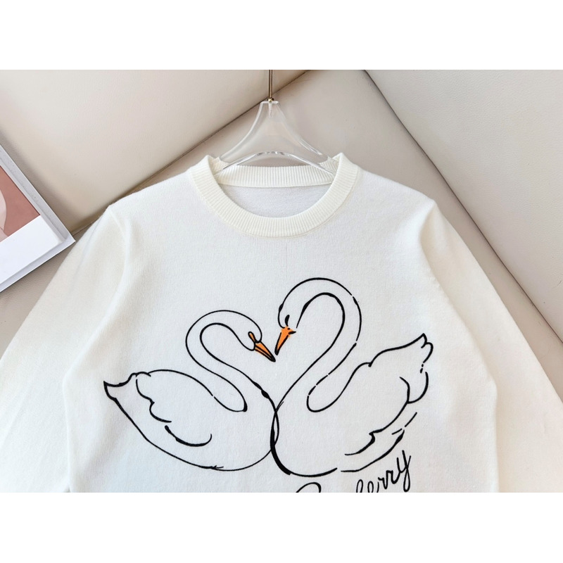 B**rry swan cotton long-sleeved top white