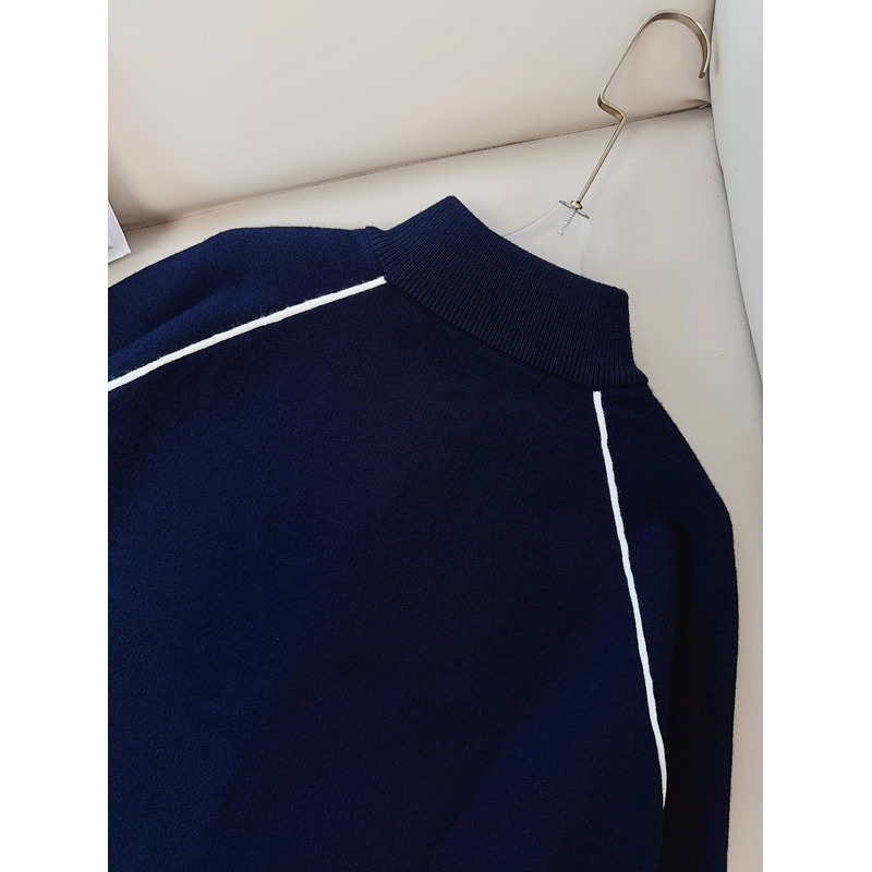 Miu Miu Logo Embroidered Zip-up Track Cardigan Blue