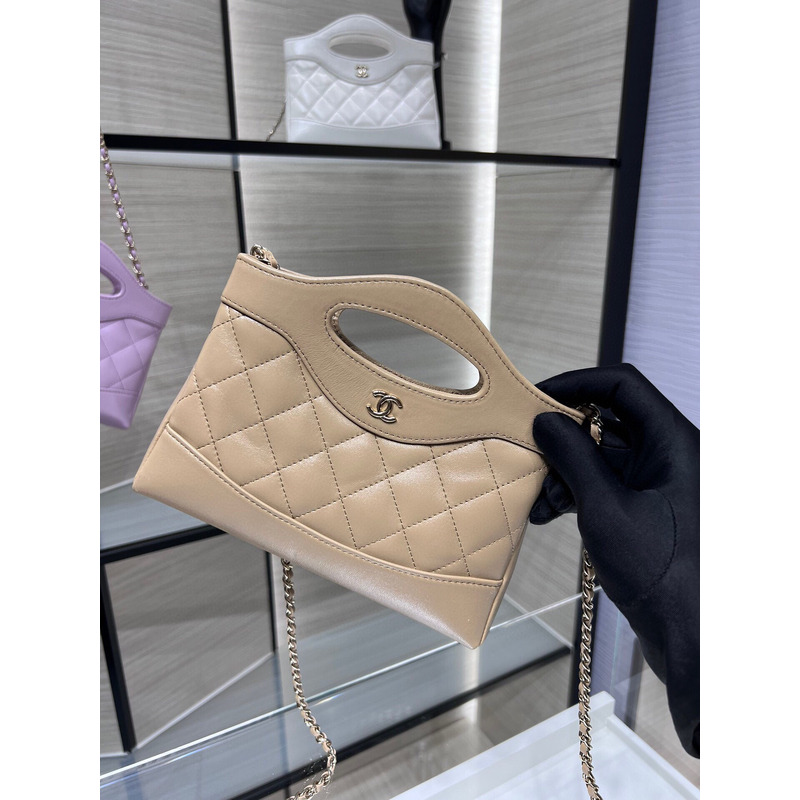 Ch*el 24s 31 bag nano lambskin beige