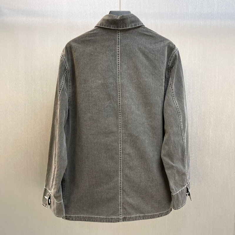 D*or x stone island cotton canvas jacket dark gray