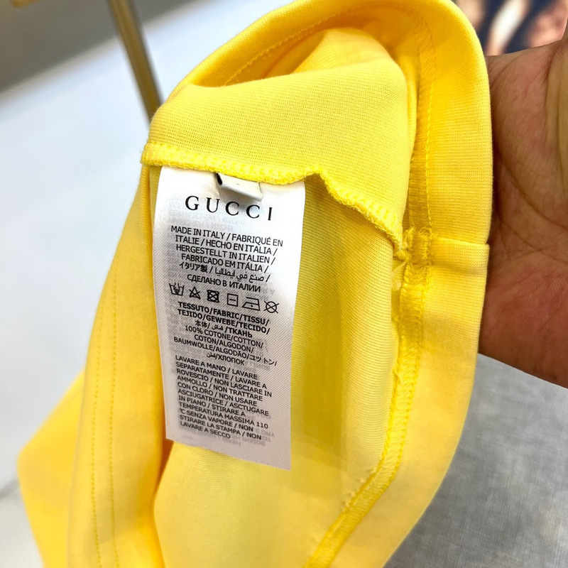 G*u*i embroidered cutton t-shirt yellow