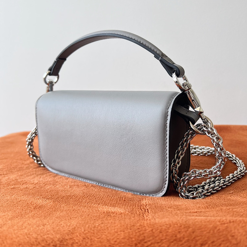 Valentino Small With Jewel Logo Shoulder Bag Grey