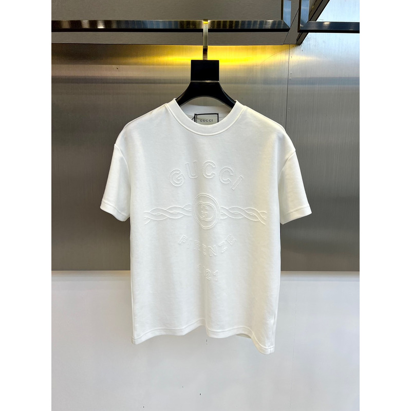 G*u*i embroidered cutton t-shirt white