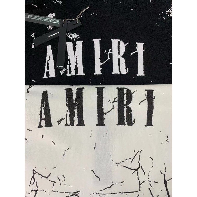 Amiri Cracked Dye Core Logo Crewneck Hoodie In White/Black