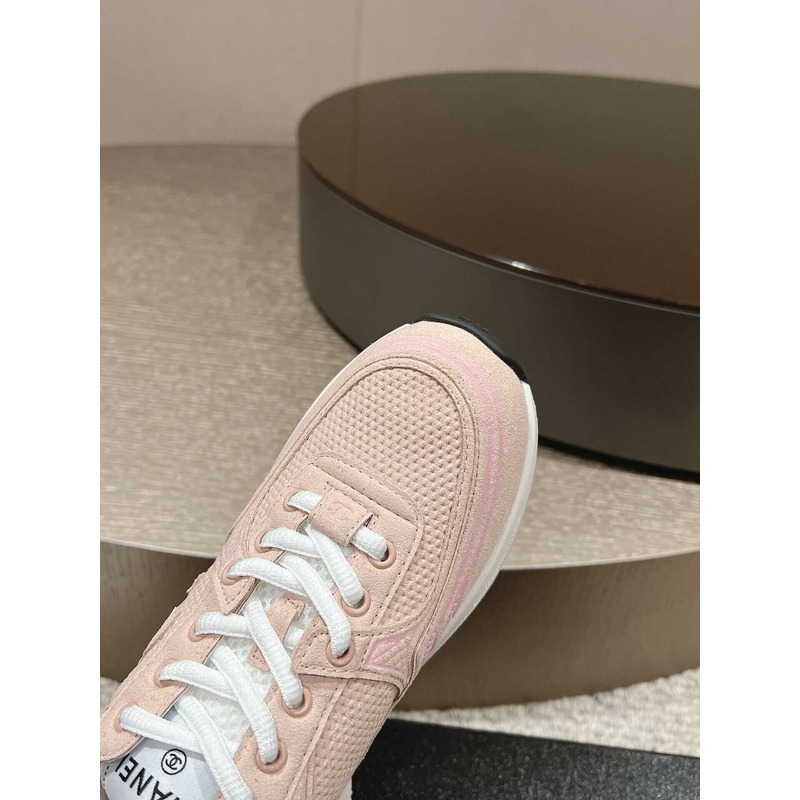 Ch*el fabric sneaker light pink