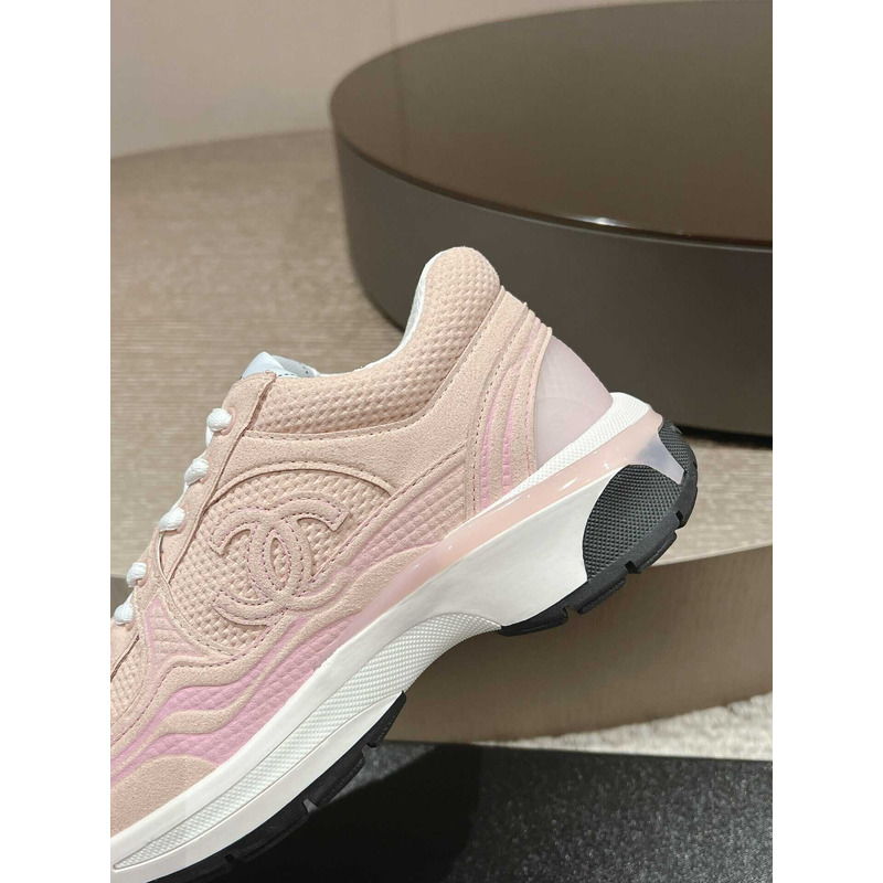 Ch*el fabric sneaker light pink