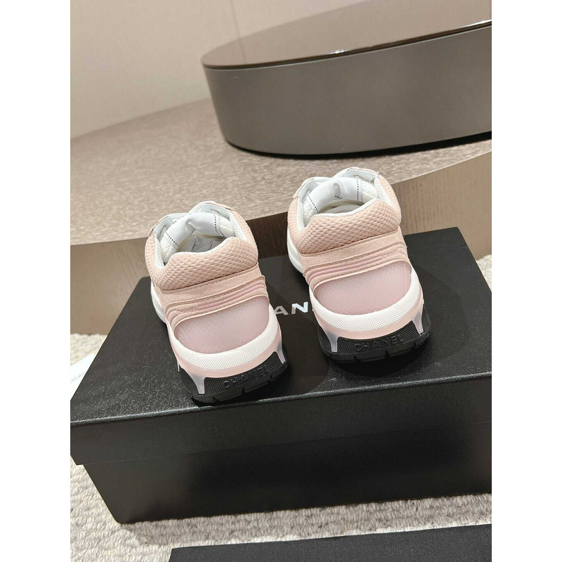 Ch*el fabric sneaker light pink