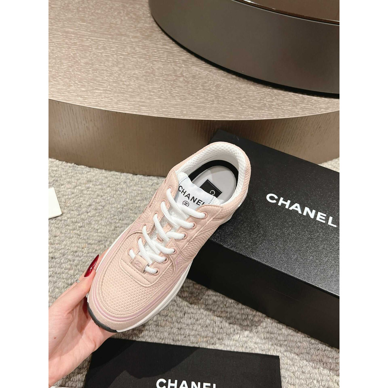 Ch*el fabric sneaker light pink