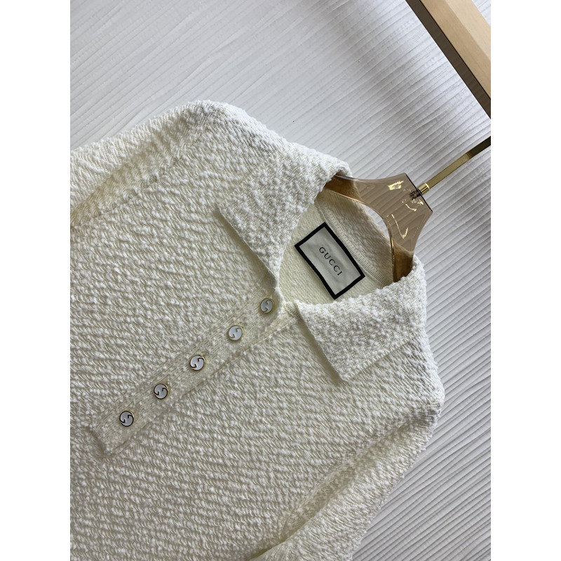 G*u*i wool polo dress white