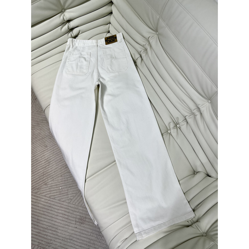 D*or flared pants white