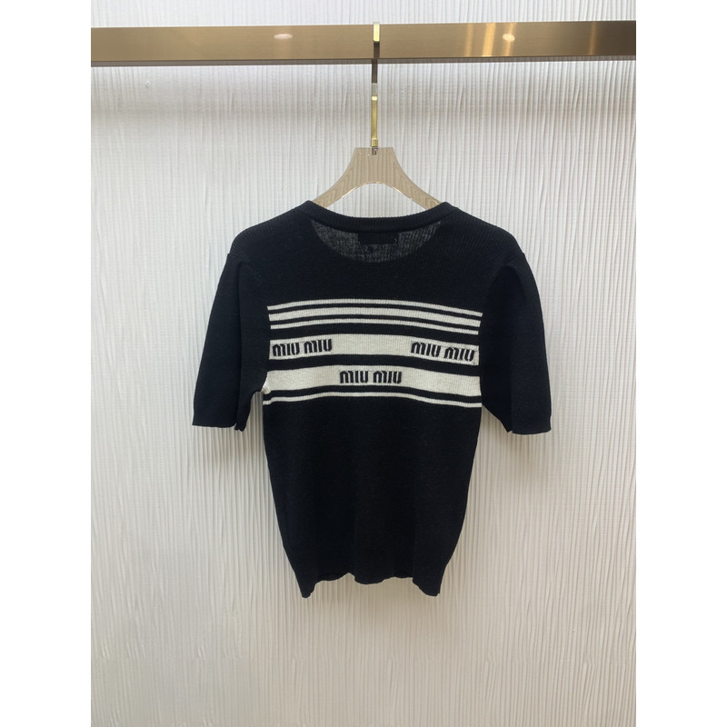 Miumiu Cotton T-Shirt Black