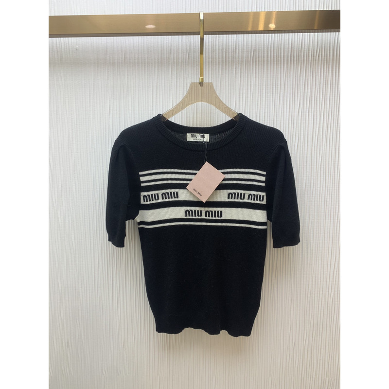 Miumiu Cotton T-Shirt Black