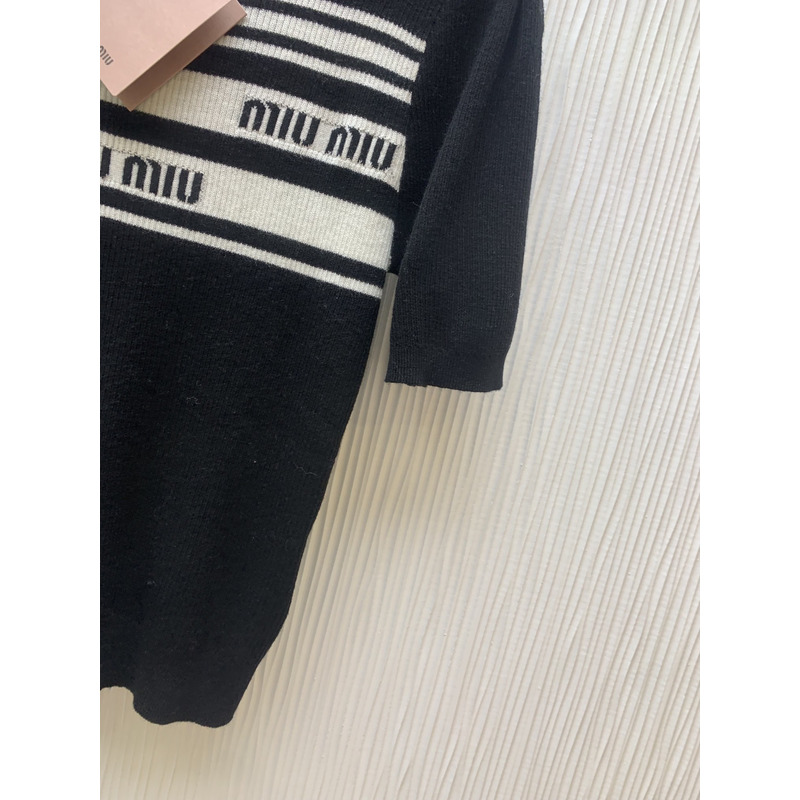 Miumiu Cotton T-Shirt Black