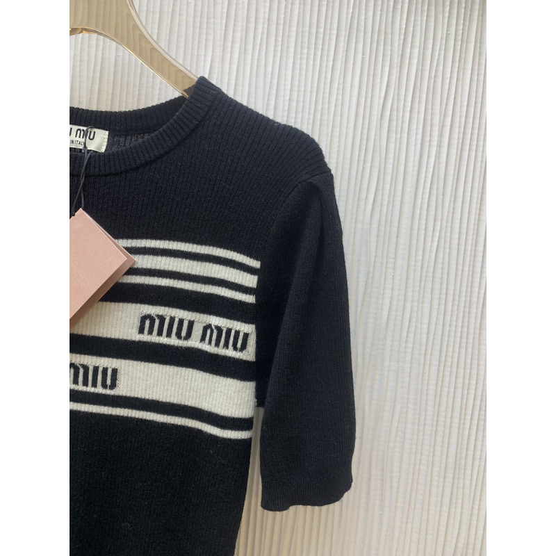 Miumiu Cotton T-Shirt Black