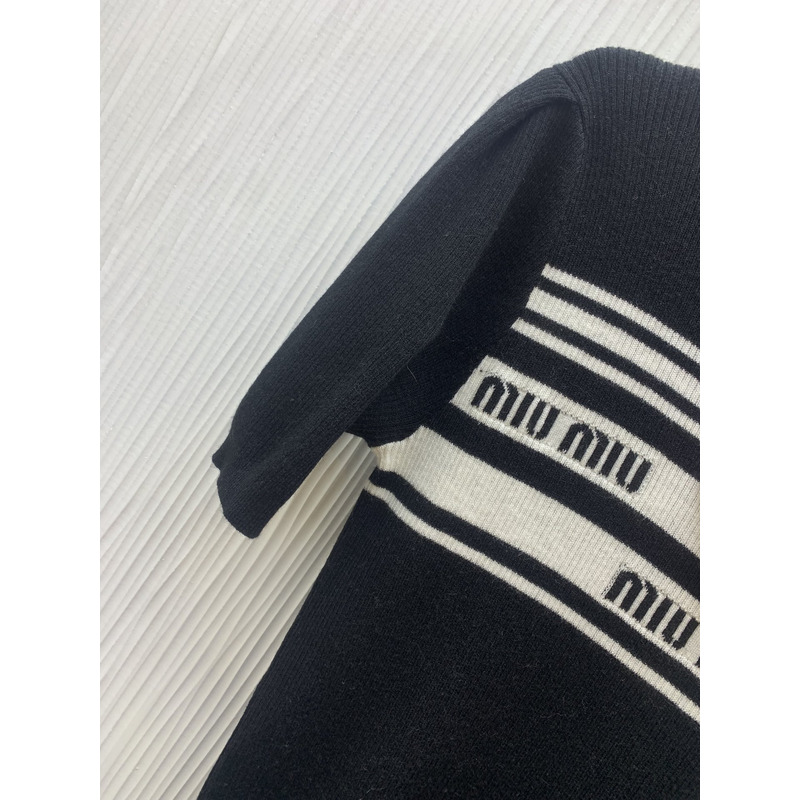 Miumiu Cotton T-Shirt Black