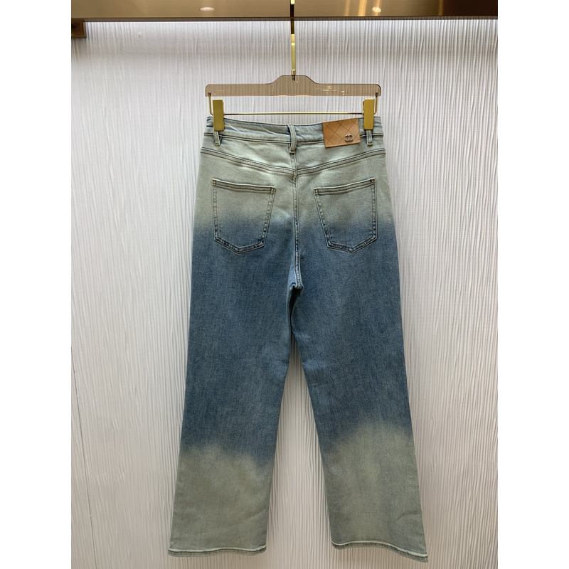 Ch*el jeans washed denim blue&grey